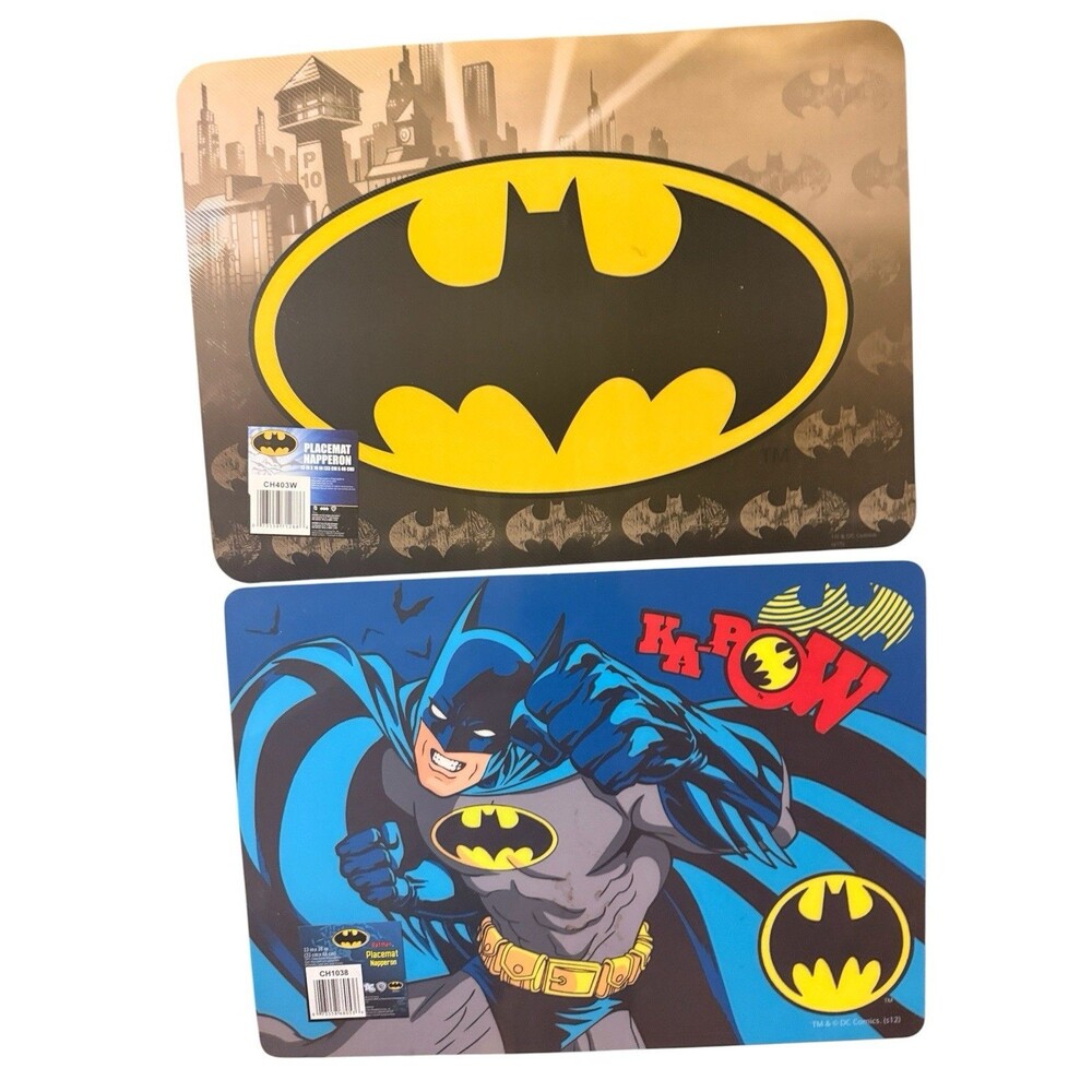 Batman Placemats Lot 2 DC Comics 13x18 Different Designs Reusable Table Mats New